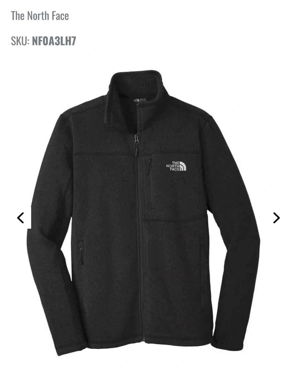 The North Face Men's Black Full-Zip Fleece Jacket with Logo Patch